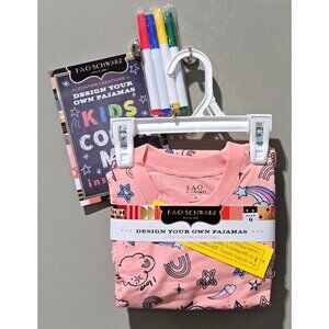 FAO SCHWARZ Design Color Your Own Pajamas 2 Pc Long Sleeve Set -- Girls' Size 6